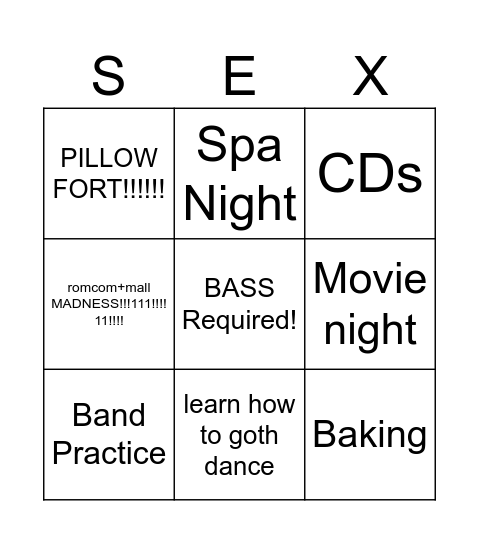 CalliBeth Bingo Card