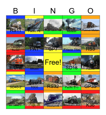 Railroads Gone but not Forgotten Bingo Card