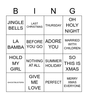 SANTA TIME Bingo Card