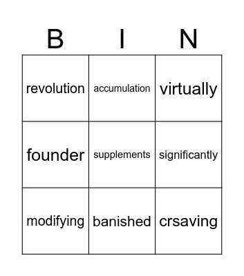 LEAP3 R3 Bingo Card
