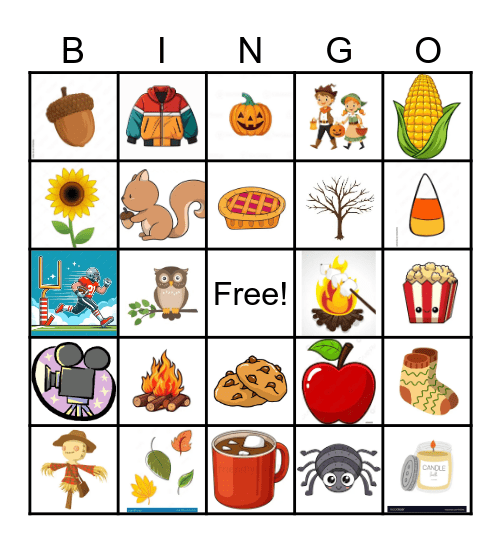 Fall Bingo Card