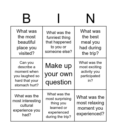 Golden Week & Nanjing Bingo Card