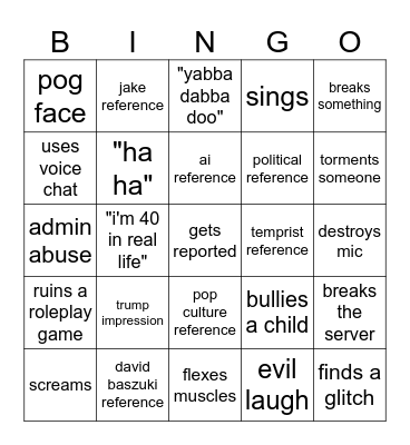 Flamingo Bingo Card