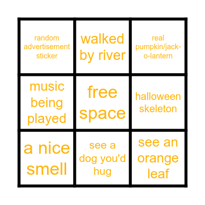October Walking Bingo Card