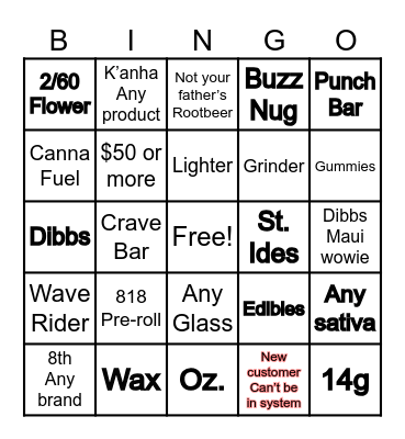 STATUS Bingo Card