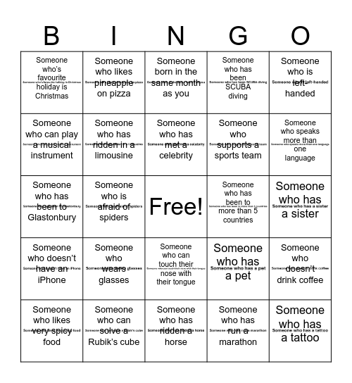 Away Day 2025 Bingo Card