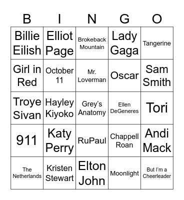 Bingo Tea Party (Queer Edition) Bingo Card