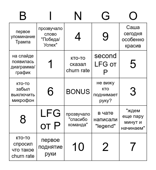 CLSingo Bingo Card