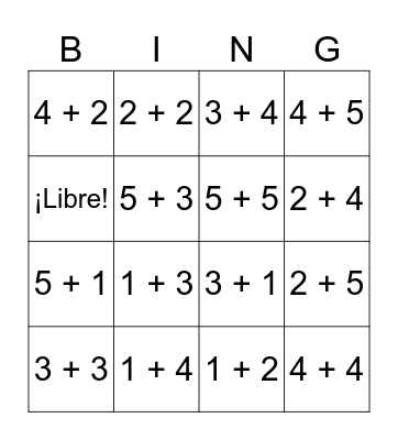 3-4Los numeros Bingo Card