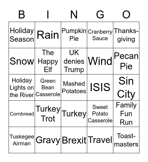 AG Bingo Card