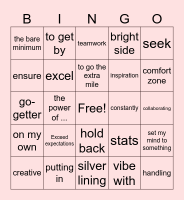 Skills and traits Bingo Card
