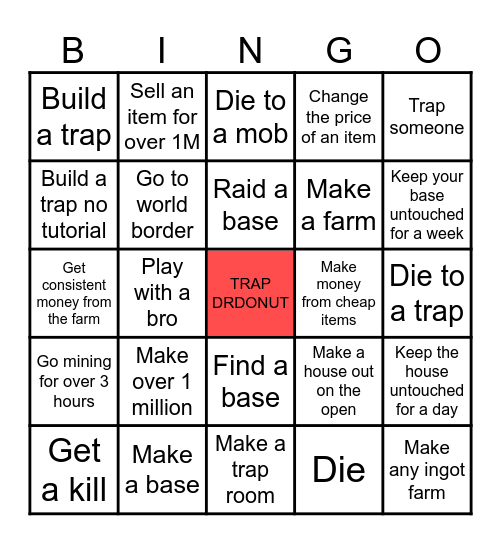 Donut SMP Bingo Card