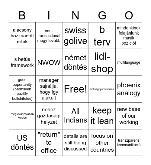 lidl bingo Card