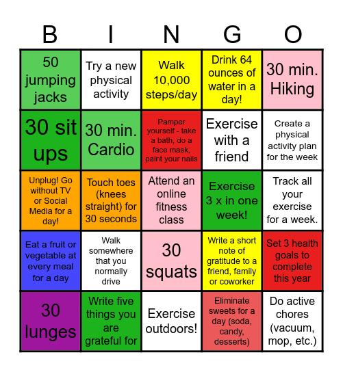Fall into Fitness with ID! Bingo Card