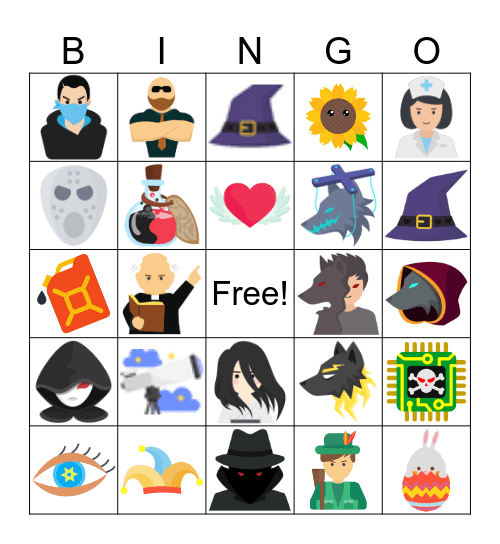 Wolvesville Roles Bingo Card