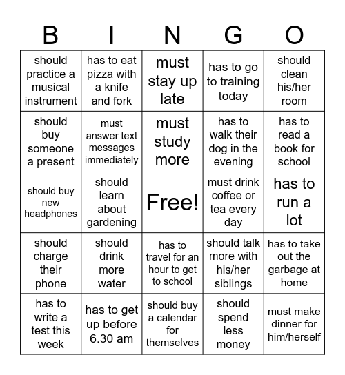 Find somebody who... Bingo Card