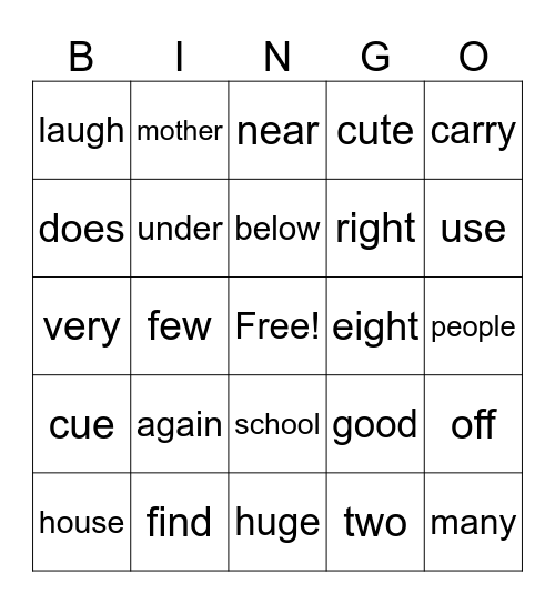 River Bingo Card