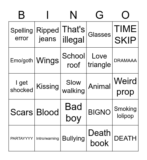 gacha bigno Bingo Card