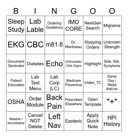 Bingo Card