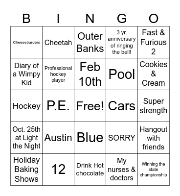 Get to Know Austin! Bingo Card