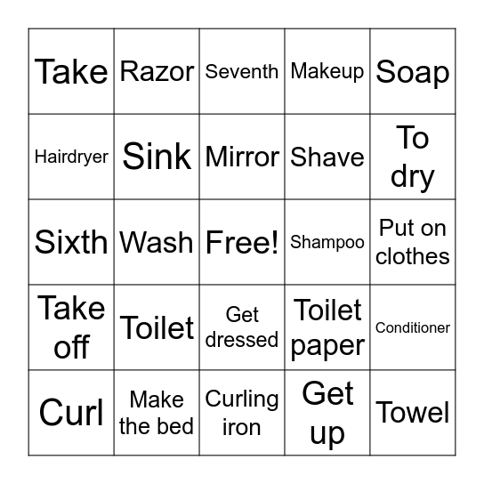 Getting Ready Bingo Card