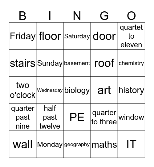 Super Fun Bingo! Bingo Card