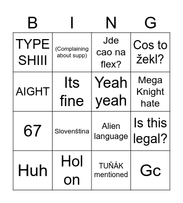 Dun BINGO Card
