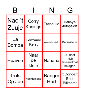 Raod van 6 Muziekbingo Card