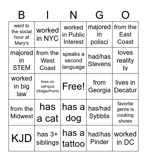 Outlaw Bingo Card