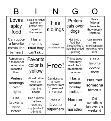 Friendship Speedrun Bingo Card
