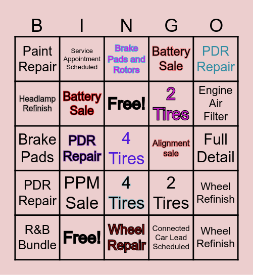 Euro Motorcars Bingo Card
