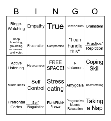 Group Therapy Bingo Card