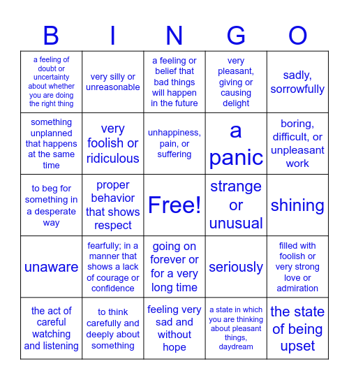 SPELLING/VOCAB BONANZA! Bingo Card