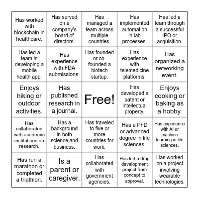 Deloitte x EWIB Networking Bingo Card