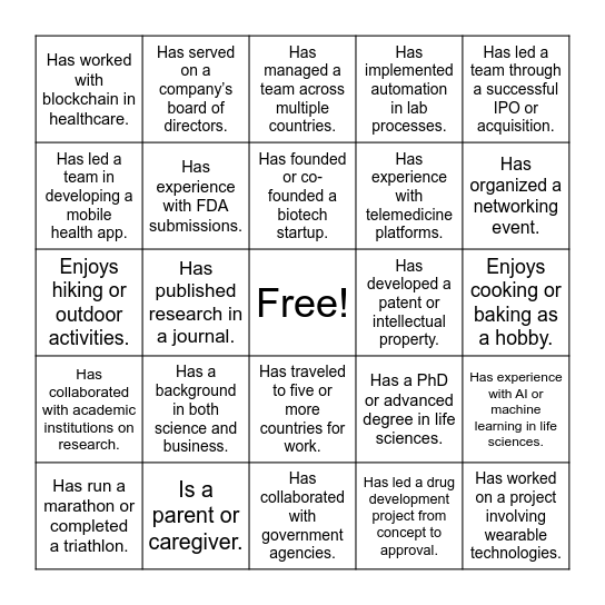 Deloitte x EWIB Networking Bingo Card
