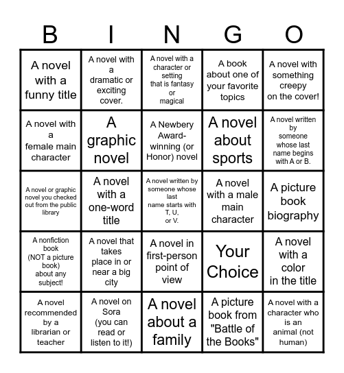 Book BINGO Card