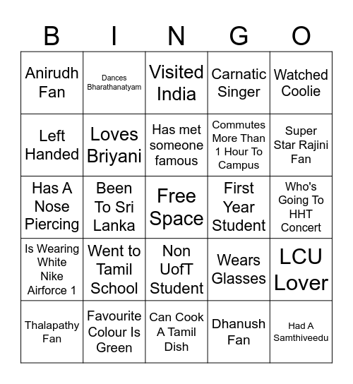 Bond Over Bingo Card