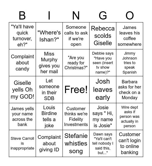 Garner Branch BINGO! Bingo Card