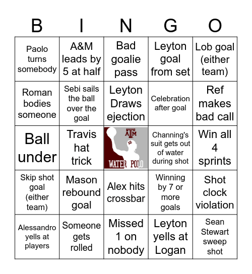A Team Bingo Card