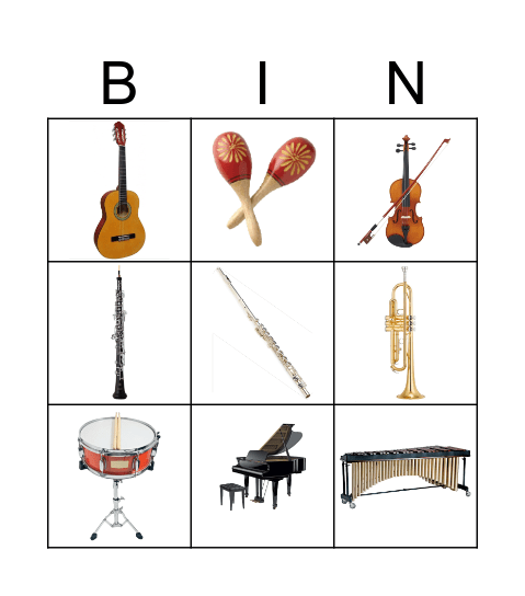 LOS INSTRUMENTOS Y SUS FAMILIAS Bingo Card