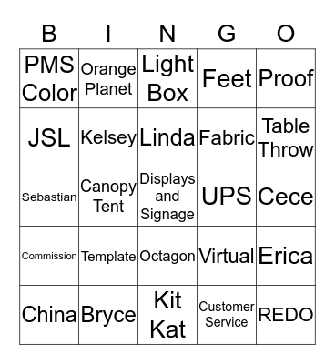 Customer Service Bingo Card