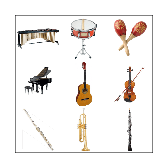 LOS INSTRUMENTOS Y SUS FAMILIAS Bingo Card