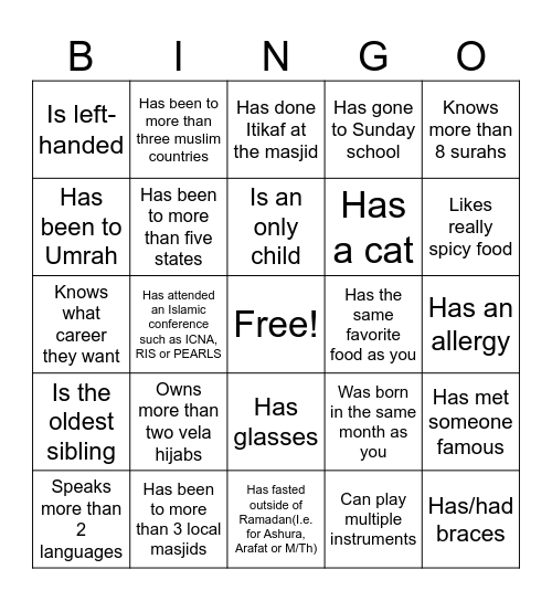 Icebreaker Bingo: Find Someone Who Bingo Card
