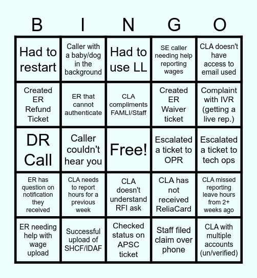 Nerd Herd Bingo Card