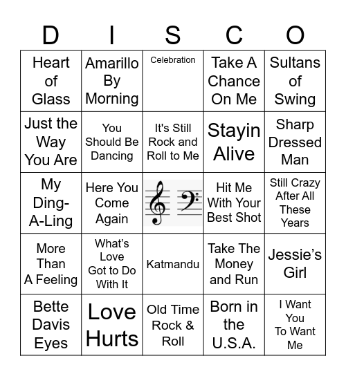 1975-1985 Bingo Card