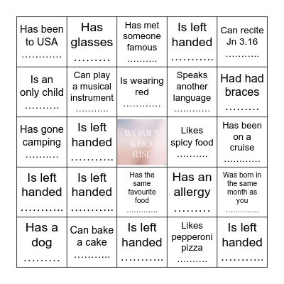 Find someone who … Bingo Card