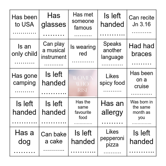 Find someone who … Bingo Card