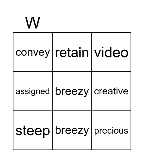 Module 2 Bingo Card