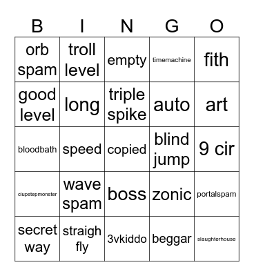 recent tab Bingo Card