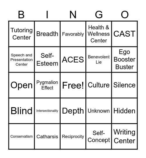 Chapter 3 - Identity Bingo Card